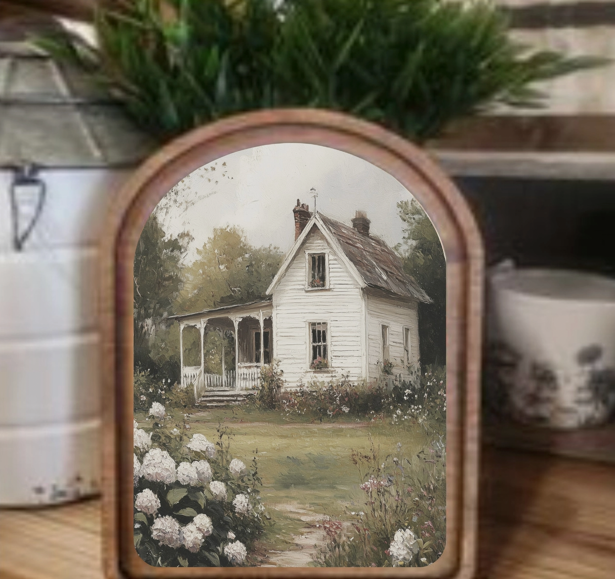 Arch Top Spring Farmhouse Framed Art