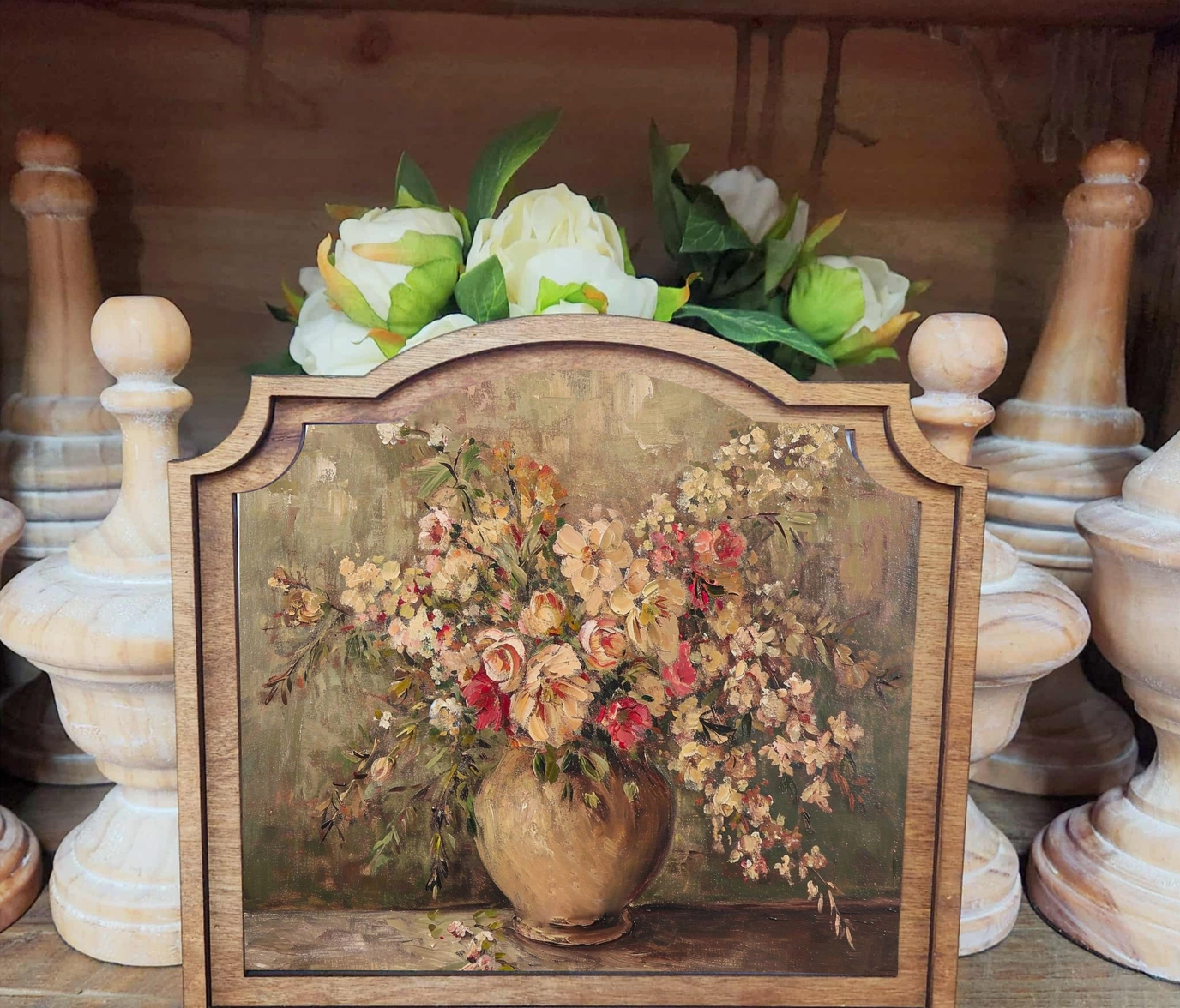Provincial Rustic Floral Vase Framed Art