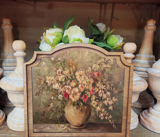 Provincial Rustic Floral Vase Framed Art