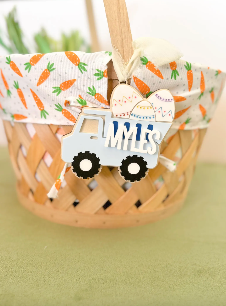 Construction Truck Easter Tag