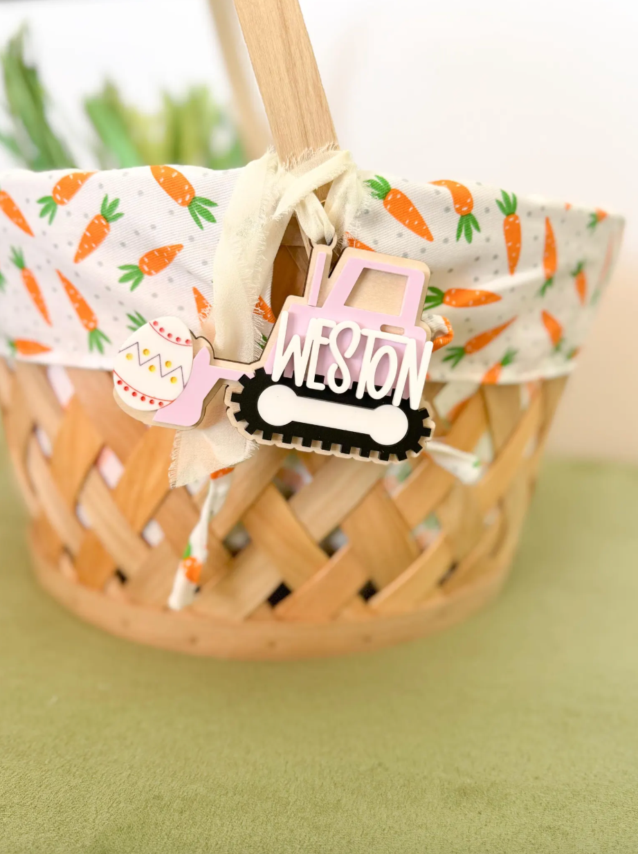 Construction Truck Easter Tag