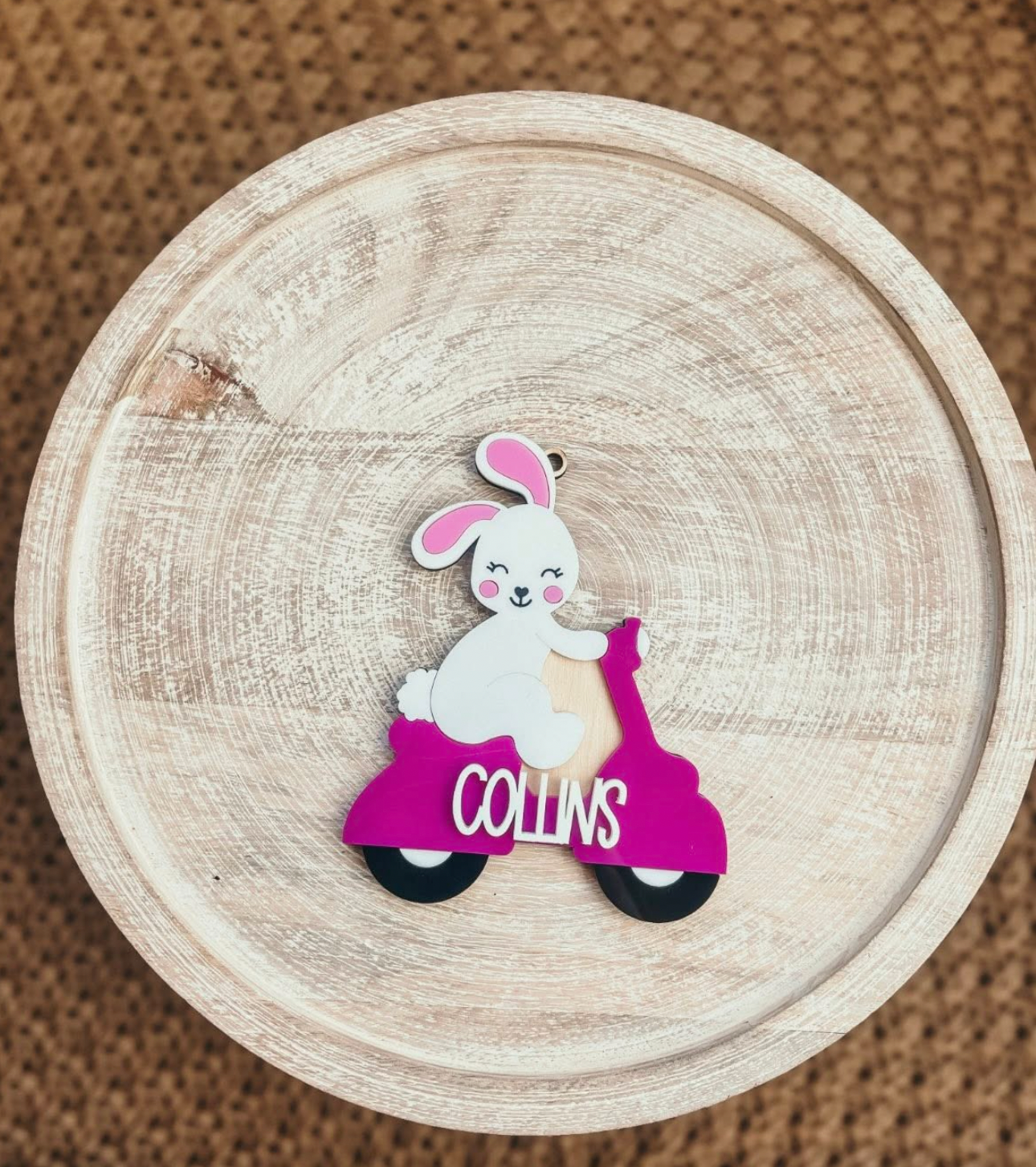 Bunny Scooter Easter Basket Tag