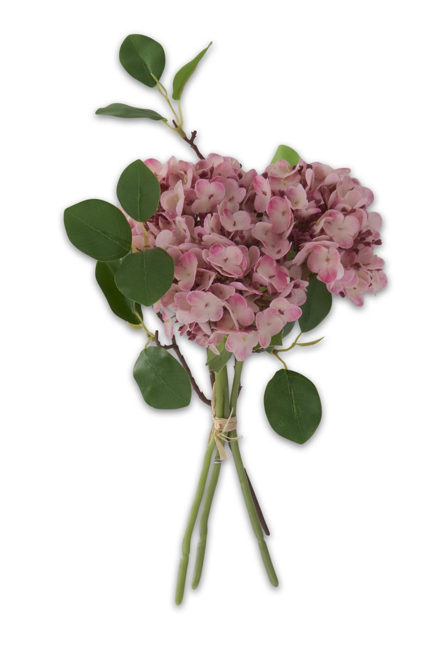 12 Inch Dark Pink Real Touch Hydrangea Bundle