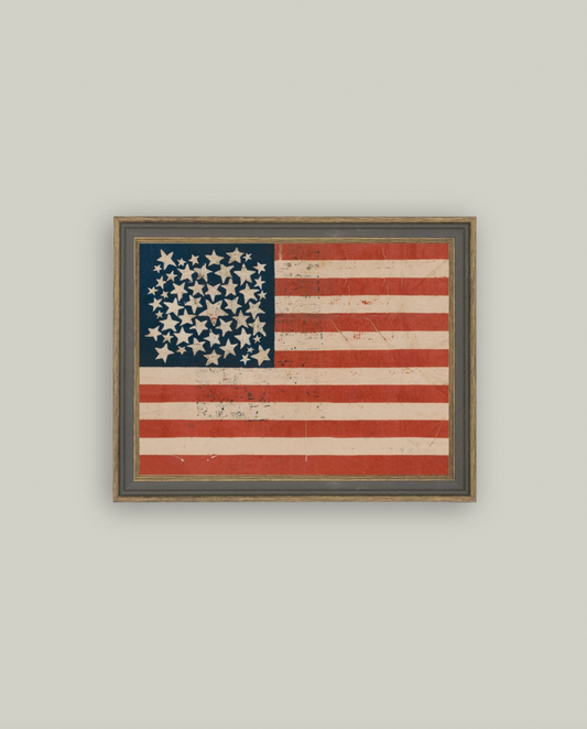 Rustic Flag Framed Antique Art