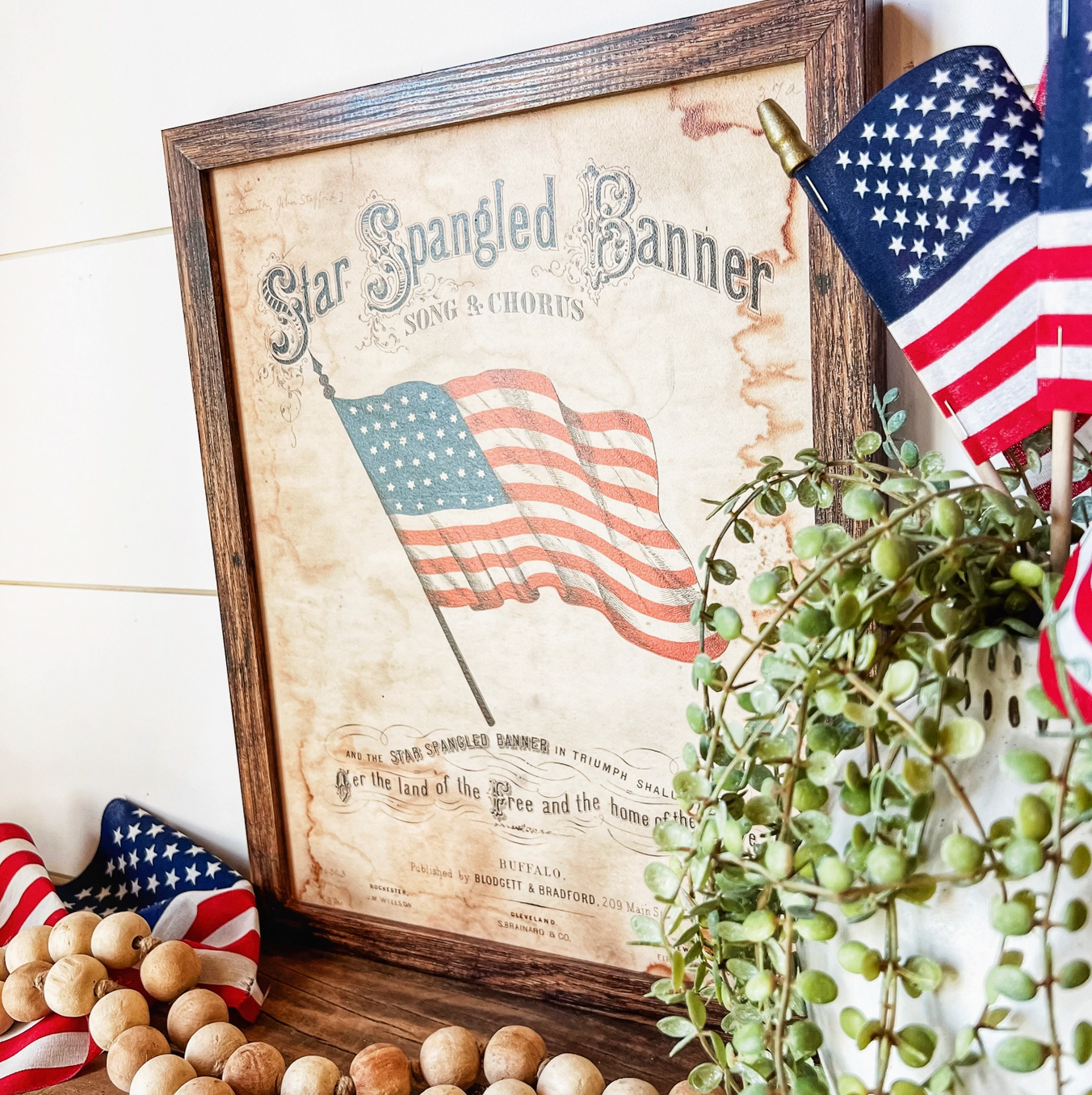 Star Spangled Flag Wood Sign