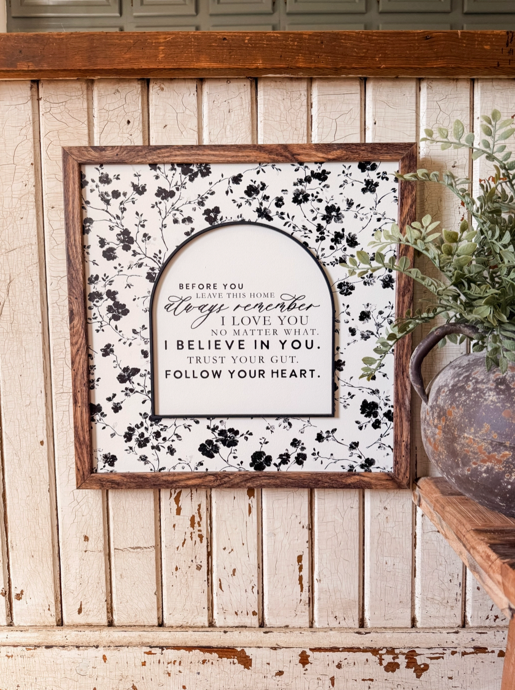 Before You Leave This Home Quote Wood Sign