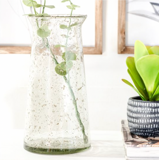 10.25" STONEWASH GLASS VASE