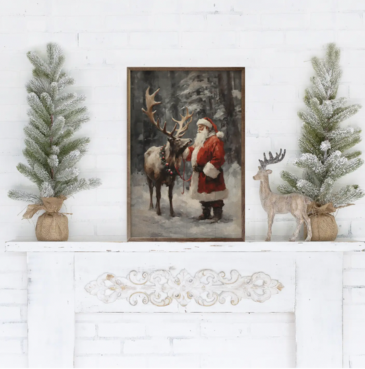 Santa and Reindeer Color
