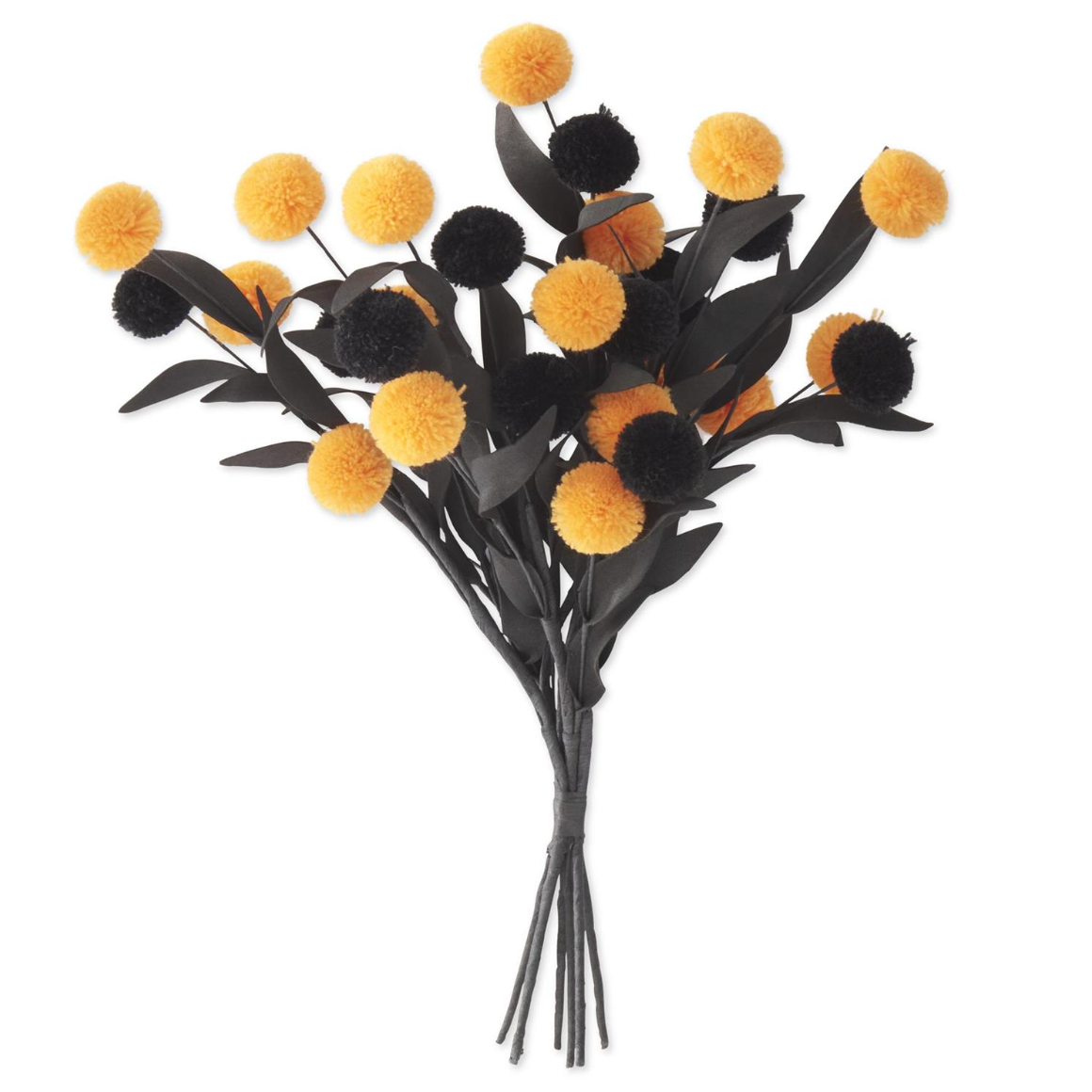 13 Inch Black & Orange Pompom Pick