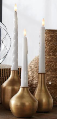 Antique Gold Vase Taper Candleholders