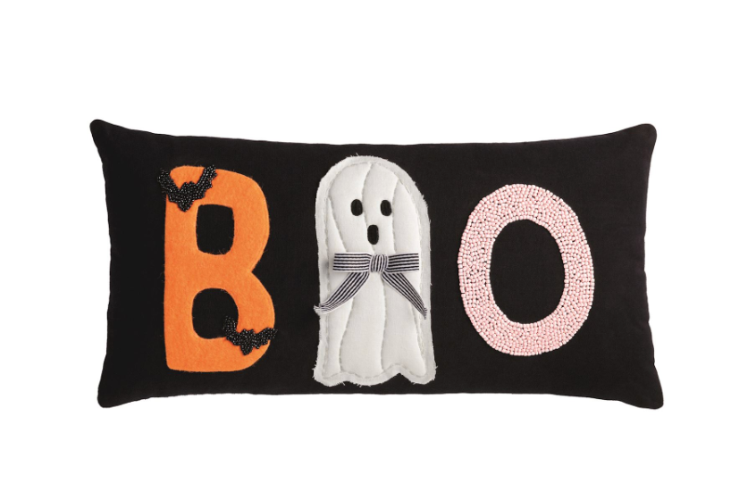 Boo Lumbar Quilted  Pillow