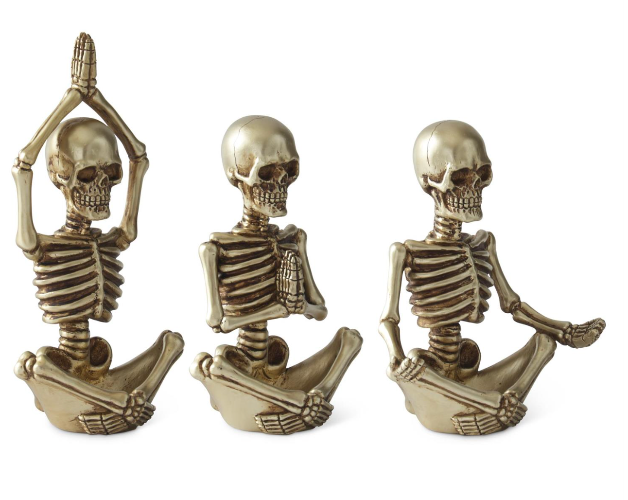 Gold Resin Yoga Skeletons