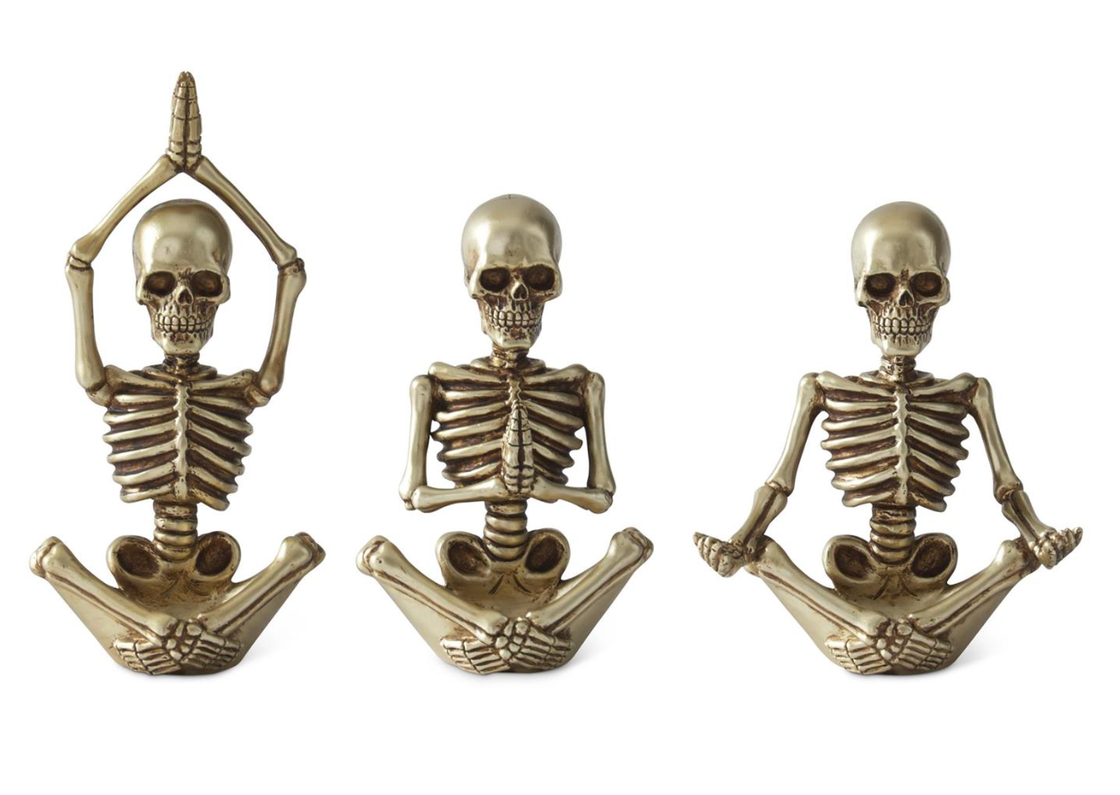 Gold Resin Yoga Skeletons