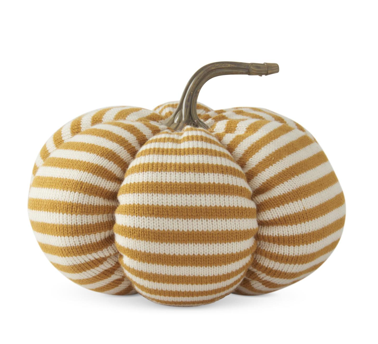 Yellow & Cream Stripe Knit Pumpkin