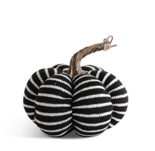 Black & White Striped Fabric Pumpkin