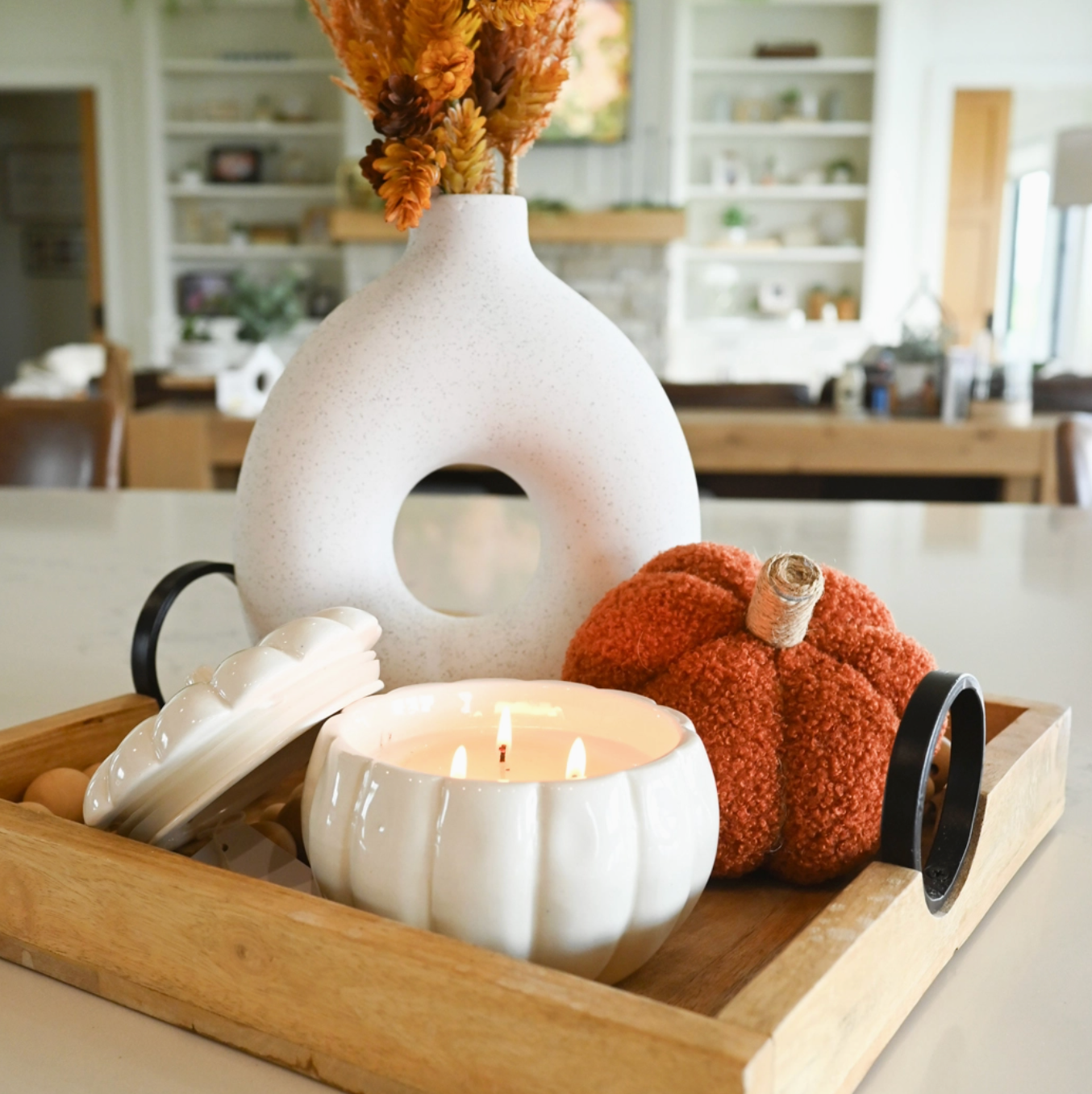 Ceramic Pumpkin 16 oz: Rake Pile Leap