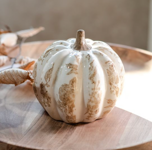5"H BEIGE HEIRLOOM PUMPKIN