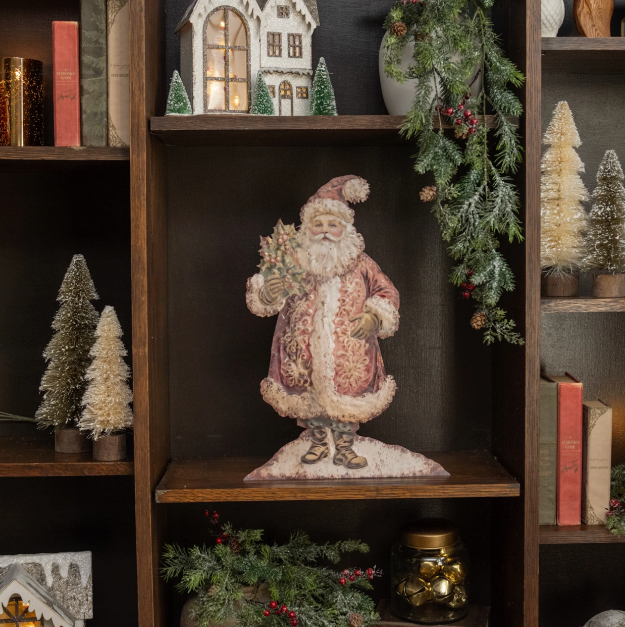 18" SANTA W/ HOLLY METAL DUMMY BOARD