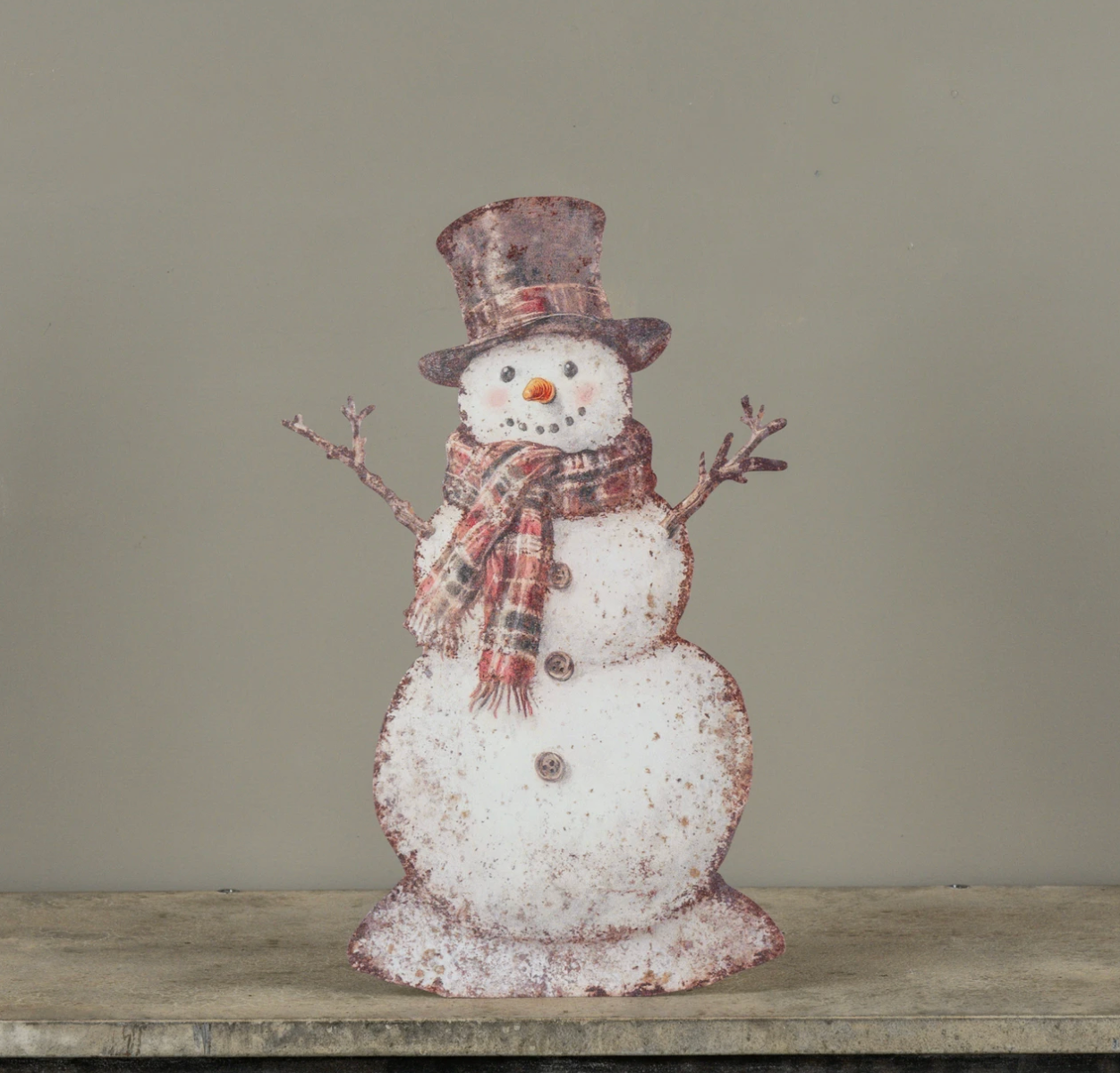 18" PLAID SNOWMAN METAL DUMMY BOARD