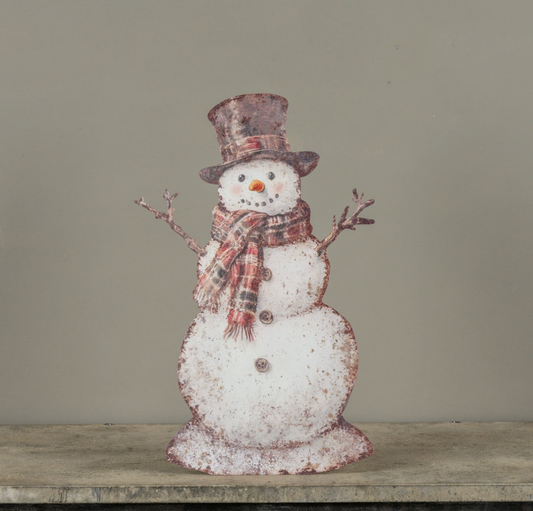 18" PLAID SNOWMAN METAL DUMMY BOARD
