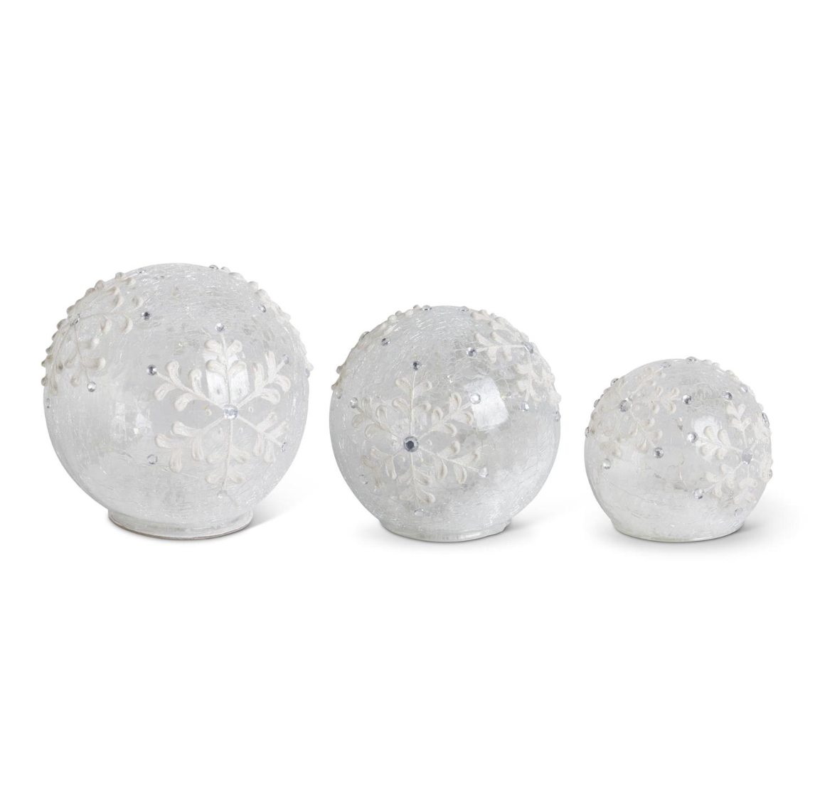 Clear LED Snowflake Tabletop Glass Globe
