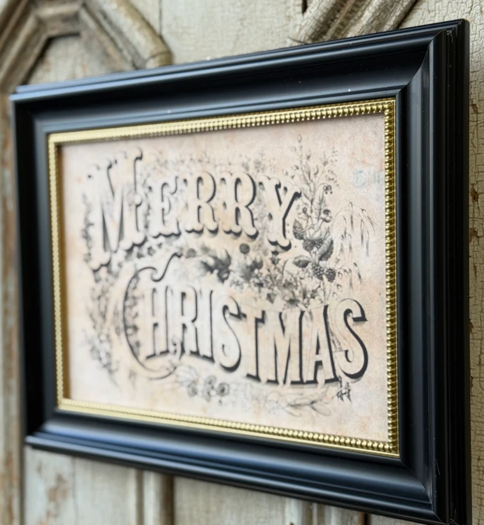 Vintage Merry Christmas Sign