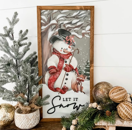 Let It Snow Snowman Sign