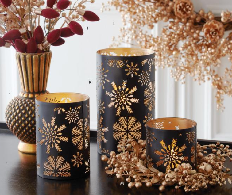 Black Metal Snowflake Cutout Nesting Containers