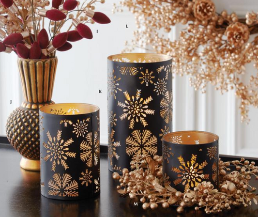 Black Metal Snowflake Cutout Nesting Containers