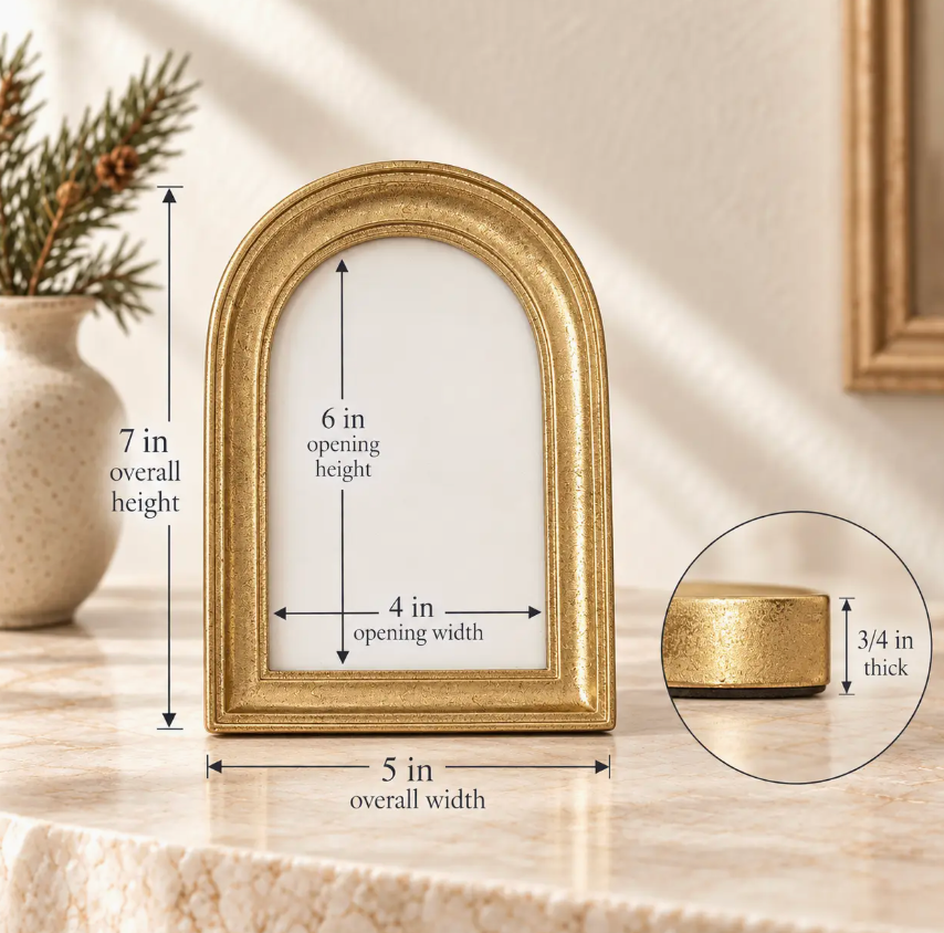 Gold Arch Framed Storybook Christmas Snowman Art Print