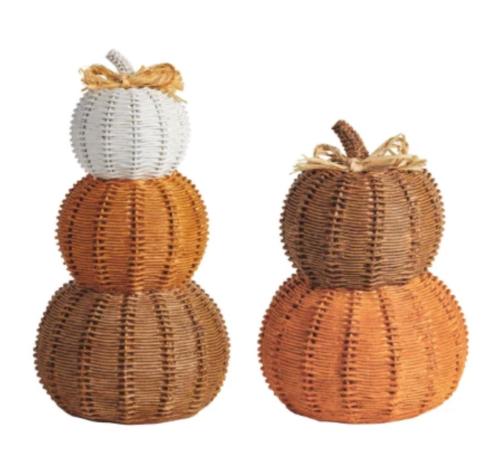 Double Woven Resin Pumpkin Stacks